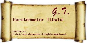 Gerstenmeier Tibold névjegykártya